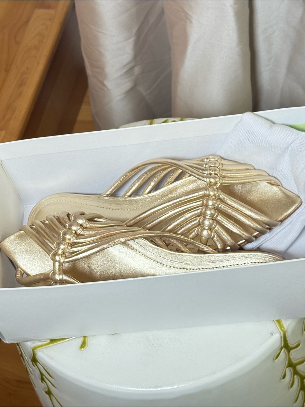 SCHUTZ Rose Gold Braided Pointed-Toe Slide Mules - Picture 9 of 16